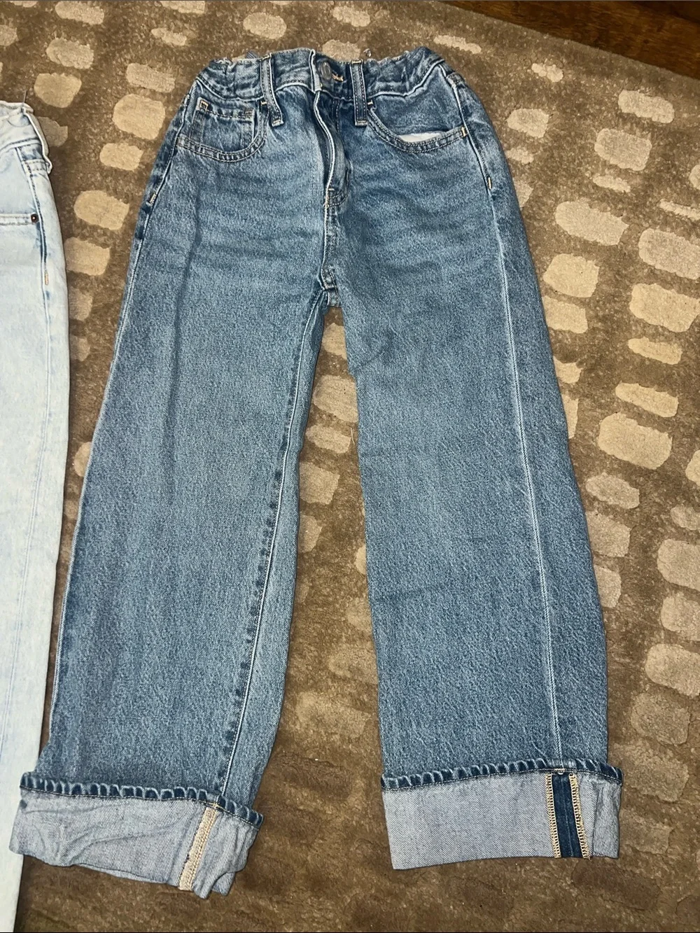 Old Navy Girls' Denim Jeans - Light Wash & Medium Blue, baggy style